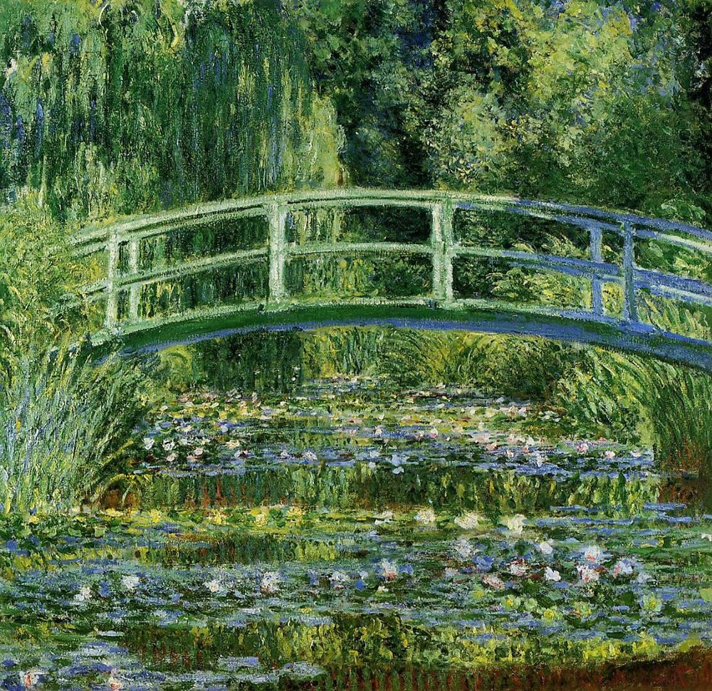 Claude Monets painting 'Water lilies and japanese bridge'